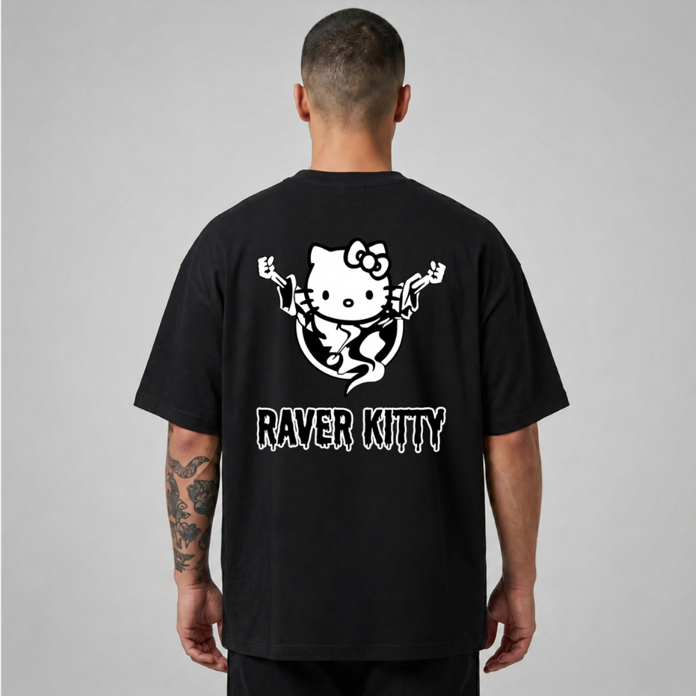 Oversize Premium T-Shirt Raver Kitty